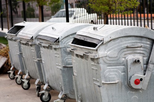 Enclosed and lockable skip available for hire in Feltham